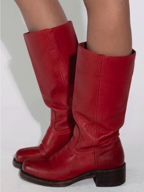 FRYE Campus 14L boots burned red